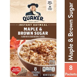 Quaker Instant Oatmeal, Maple Brown Sugar, 12.1 oz, 8 Packets - Picture 1 of 4