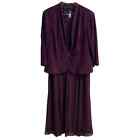 Robe veste 2 pièces aubergine Alex Evenings Shimmer taille 16