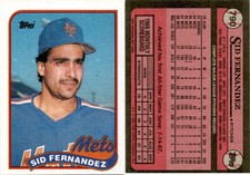 1989 Topps Baseball Card 790 SID FERNANDEZ NEW YORK METS