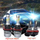 For Ford Mustang 2005-2012 - 6000K H13 LED Headlight High/LOW + Fog Light Bulbs