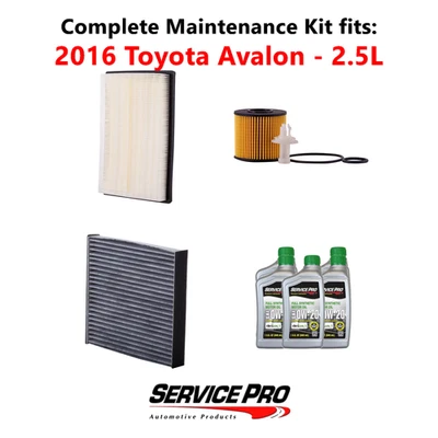 2016 Toyota Avalon 2.5L Complete Cabin, Air & Oil Filter Kit (0W-20) Foto 1 de 4