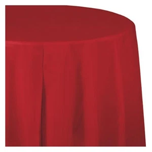 Creative Converting 703548 82 in. Octy Round Plastic Table Cover  Classic Red - Picture 1 of 1