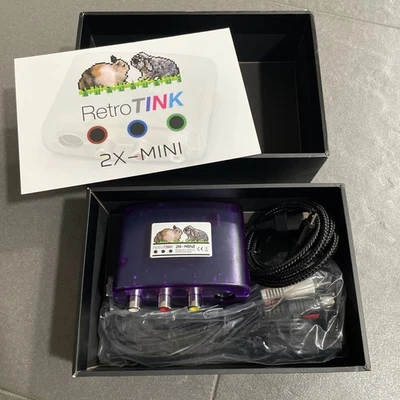 Retrotink 2X MINI Purple N64 Video Upscaler w/N64 S Video Cable RCA SNES - image 1 of 4