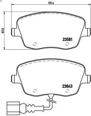 Brake Pad Set, disc brake BREMBO P 85 077 for SKODA FABIA I (6Y2) 2 1999-2008 - Image 1 of 4