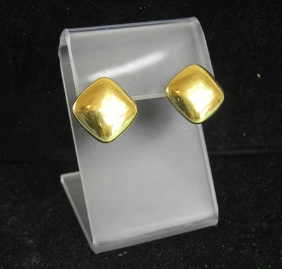 Aretes con botones cuadrados de oro macizo de 18 quilates Italia (J) Foto 1 de 4