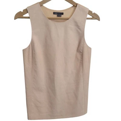Vince Womens Leather Silk Sleeveless Tunic Tank Top Size 12 Pink Quiet Luxury - Image 1 of 4