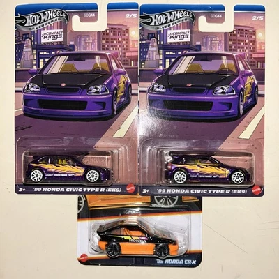 Hot Wheels Compact Kings 2 '99 Civics EK9 2025 y Speeder de neón CRX  Foto 1 de 4