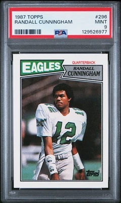 PSA 9 1987 Topps #296 Randall Cunningham Philadelphia Eagles ¡NOVATO SIN PRECIO BASE! Foto 1 de 2