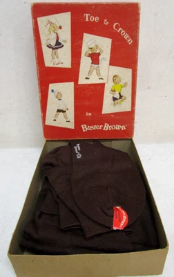 6 PARES CALCETINES TOBILLERAS ALGODÓN VINTAGE NOS BUSTER MARRÓN DAMAS TALLA 10 1/2 CON CAJA Foto 1 de 4