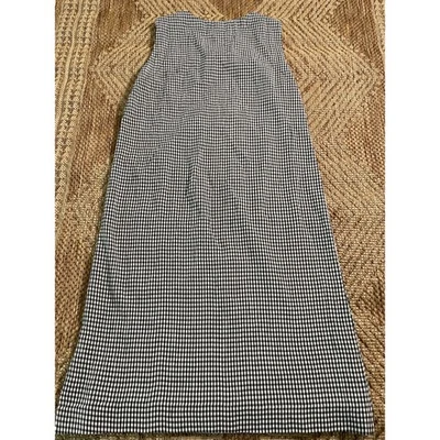Vestido midi vintage Norm Thompson sin mangas blanco y negro gingham talla M Foto 1 de 4