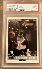 1992 Classic Shaquille O’neal  Draft Picks PSA 9 MINT Rookie Card  RC