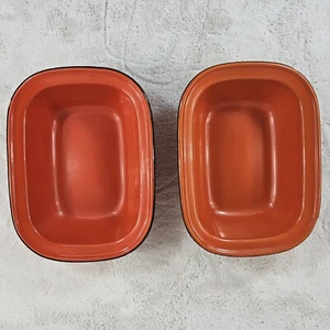 Vintage Orange with Black Trim Stackable Pan - Set Of 2 - Picture 1 of 13
