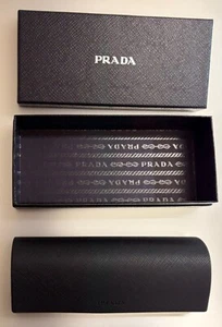 PRADA Sunglass Glasses Genuine Hard Case Only Black Original Box Travel ๐๐ผ - Picture 1 of 6