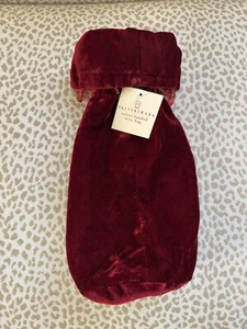 Pottery Barn NWT Dark Red Velvet Wine Bag, Beaded - Picture 1 of 7
