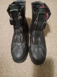 Schwarz Polo Ralph Lauren Damen Motorradstiefel Größe 11 - Bild 1 von 11