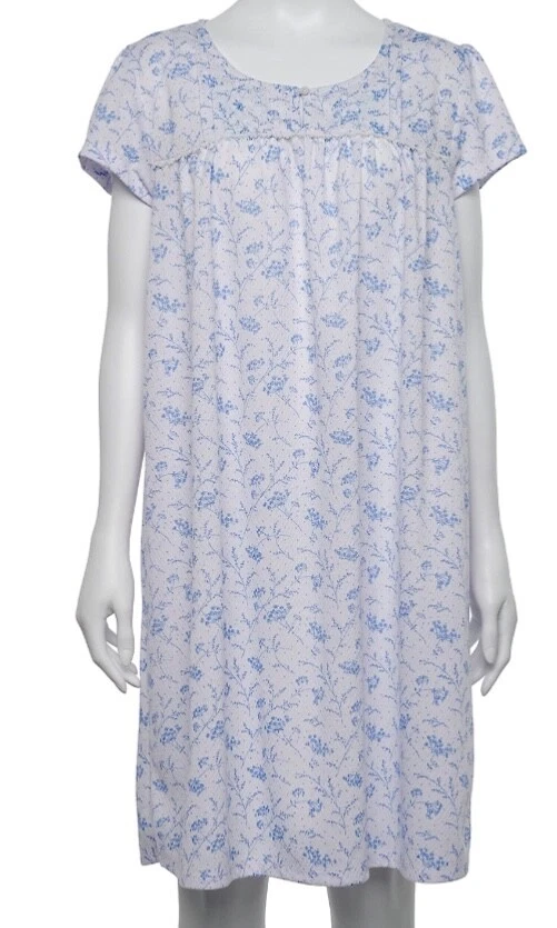 Camisa de dormir Croft & Barrow camisón talla grande/L - azul floral - nueva Foto 1 de 1