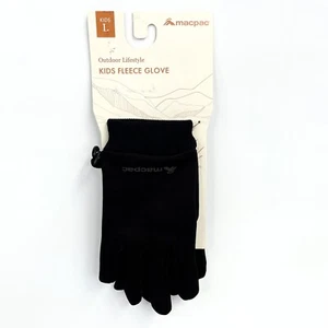 Macpac Kids Fleece Gloves Outdoor Lifestyle Black Size L New - Picture 1 of 4