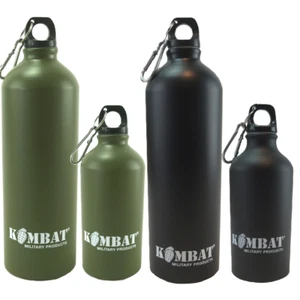 KombatUK Vacuum Sealed Screw Top Carabiner Aluminium Matt Finish Water Bottle - Picture 1 of 5