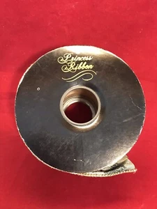 Vintage Princess Jacquard Reversible Holiday Ribbon Hunter Green & Gold - Picture 1 of 7