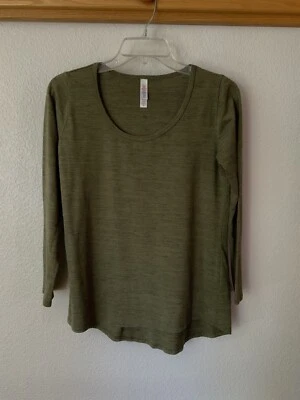 Lularoe Womens Long Sleeve Olive Green Cotton Blend T- Shirt Pullover Top XS - Image 1 of 4