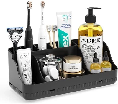 Organizador y almacenamiento para encimera de baño, portacepillos desmontables Foto 1 de 4
