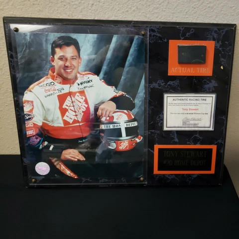 Tony Stewart Authentic Racing Tire - Wooden Plaque 15" x 12" Cover