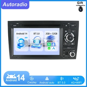 7" Autoradio GPS Navi Android 14 Pour Audi A4 B6 B7 S4 RS4 SEAT 2003-2011 BT DAB - Afbeelding 1 van 14