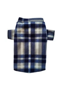 Blue & Gray Bryer Plaid Fleece Long Sleeve Shirt Dog Puppy Pet Clothes 4xs - L - Picture 1 of 4