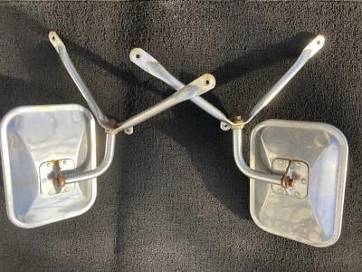 Pair OEM 1971-77 Dodge Van Pickup Truck  Towing Tow Stainless Side Mirrors  - Image 1 of 4