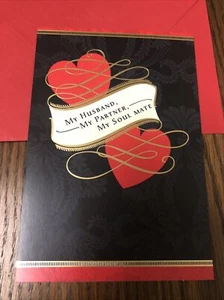 Valentine’s Day My Husband My Partner My Soul Mate 5”x7” Hallmark Greeting Card - Picture 1 of 7