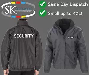 SECURITY Waterproof Jacket Black Windproof Doorman Bodyguard Bouncer Guard sia - Picture 1 of 1
