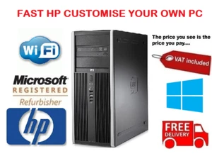 HP FAST WIFI Office PC Quad Core i5 i7 RAM HDD SSD Window 10 Desktop Computer PC - Picture 1 of 4