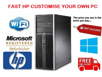 HP FAST WIFI Office PC Quad Core i5 i7 RAM HDD SSD Window 10 Desktop Computer PC - Image 1 of 4