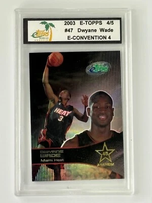 DWAYNE WADE 4/5 2004 E-TOPPS E-CONVENTION REFRACTOR RC #47 MIAMI HEAT ENCASED - Image 1 of 2