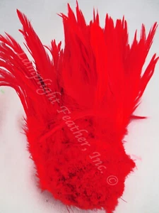 Red Rooster Hackle Feathers Strung 5-7 Inch per half ounce (14 grams) - Picture 1 of 1