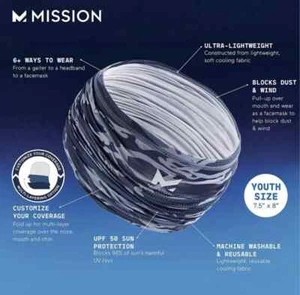 Mission Cooling Neck Gaiter - Youth Ages 8+ Multifunctional One Size Matrix Camo - Picture 1 of 6