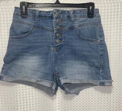 Women's Juniors Vanilla Star Highrise Shortie Mom Shorts Size 3 Stretchy - Image 1 of 4