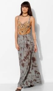 Ecote Maxi Dress Sz S Sweetheart Neck Peasant Festival Embroidered Summer Casual - Picture 1 of 6