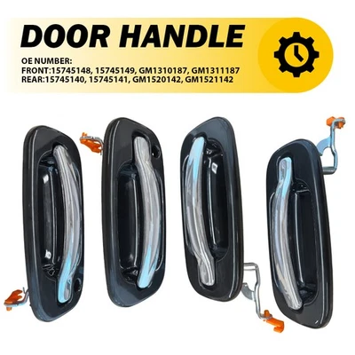 Juego de 4 manijas de puerta exterior delanteras traseras para 99-06 Chevy Suburban Avalanche 1500 Foto 1 de 4
