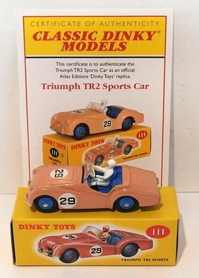 Atlas Editions Dinky Toys 111 - Triumph TR2 Sports - Pink - Image 1 of 3