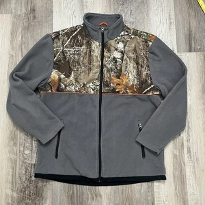 Realtree Camoflauge Zip Up Jacket Women’s XL Fleece Gray Camo Mens Medium - Picture 1 of 7
