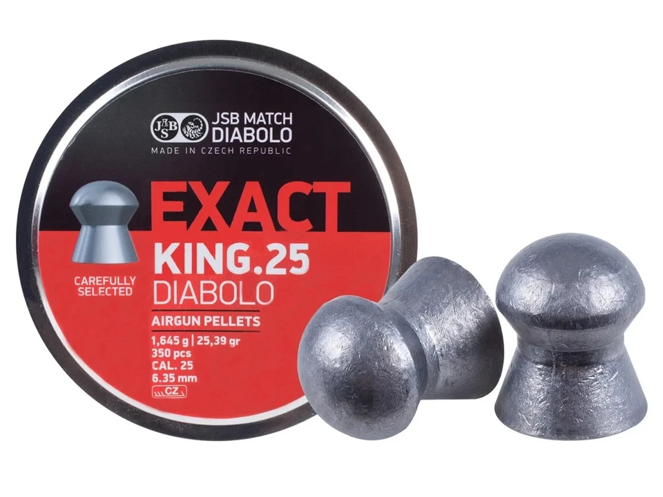 JSB Match Diabolo Exact King .25 Cal 25.39 granos abovedados 1400 unidades (4 latas 350) Foto 1 de 1