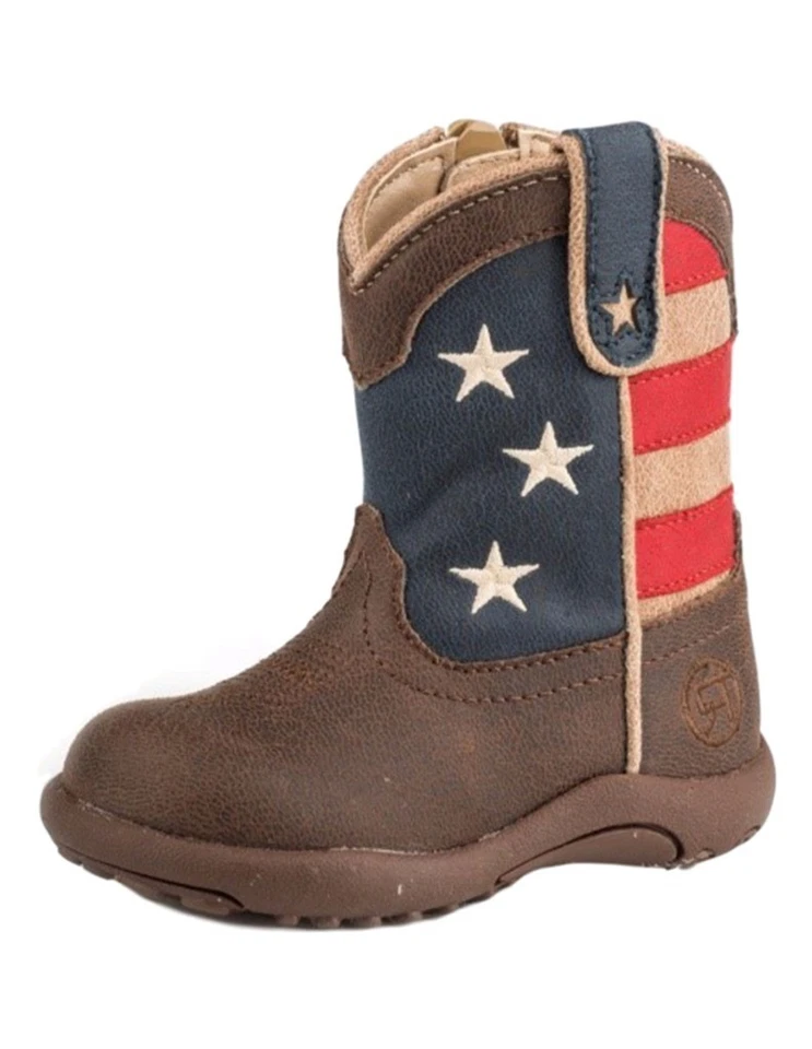 Roper Western Boot Niños Vaqueros Patriot Marrón 09-016-1902-0380 BR Foto 1 de 1