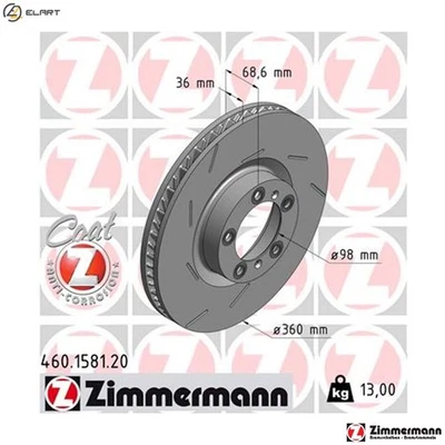 2x BRAKE DISC 460.1581.20 FOR PORSCHE MCG.EA/FA 3.0L MCW.DA 3.0L MCX.NA 3.6L - Image 1 of 4