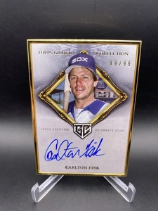 2023 Topps Gilded Carlton Fisk Gold Framed Auto /99 White Sox On Card Bookend - Picture 1 of 3