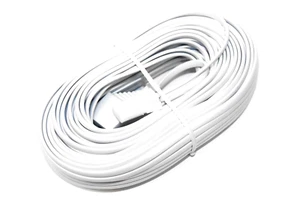10M Landline BT Telephone Extension Cable Lead for Fax Phone white flat cable   - Zdjęcie 1 z 9