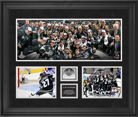 LA Kings 2014 Stanley Cup Champs Framed 3-Photo 20x24 Collage & GU Ice-LE 250 Cover