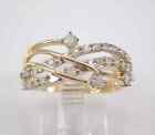 Moissanite 2.20Ct Round Women's Crossover Multi Row Ring 14k Yellow Gold Plated