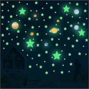 Brilla en la oscuridad Estrellas y planeta Sistema Solar Paredes 109 estrellas fluorescentes - Imagen 1 de 1