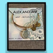 Alex and Ani Art Infusion Cross Expandable Rafaelian Gold-tone Bangle Bracelet